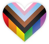 Sticker - Contour Progressie hart - Progres - LGBT+ - Regenboog - Pride