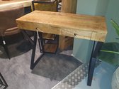 Bureau 90x40x77cm Massief mangohout en metaal
