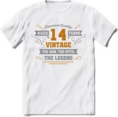 14 Jaar Legend T-Shirt | Goud - Zilver | Grappig Verjaardag Cadeau | Dames - Heren | - Wit - S