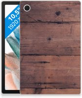 Tablet Hoes Samsung Galaxy Tab A8 2021 TPU Bumper Old Wood met transparant zijkanten