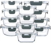 Glazen voedselopslagcontainer ,24 stuks glazen,Geschikt voor magnetron, vaatwasser en oven