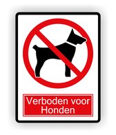 Verboden voor honden sticker 13 x 17 cm.