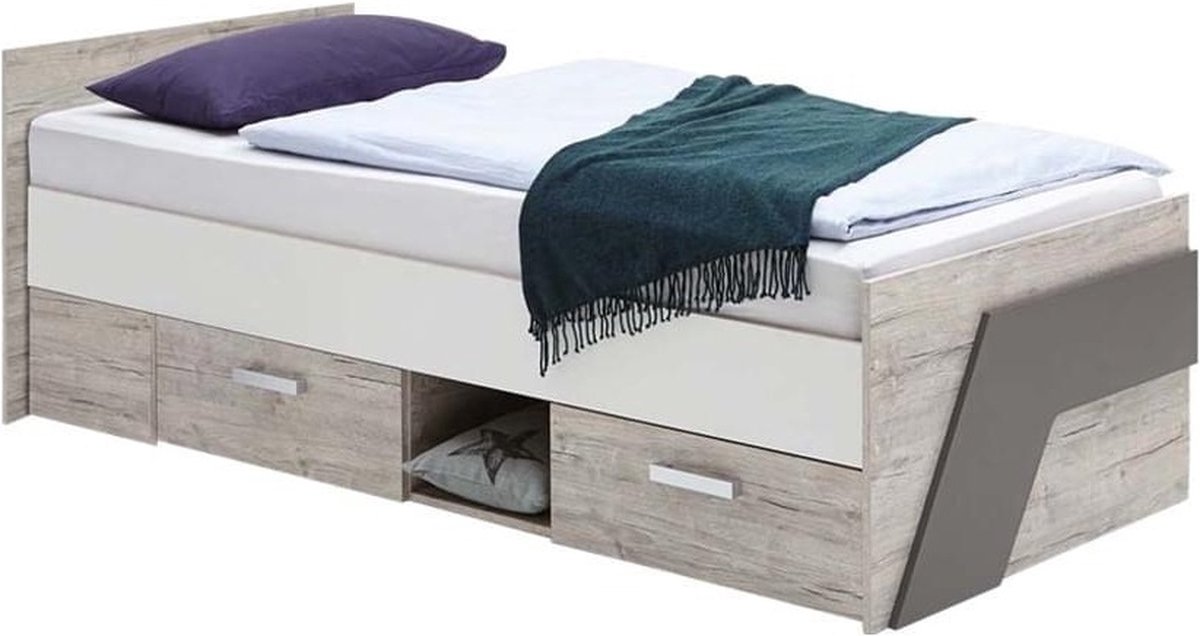 Kajuitbed Nona 90x200cm in zand eiken