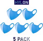 Neopreen Mondmasker - Blauw - 5 PACK - Wasbaar - Herbruikbaar - By HYLON