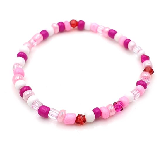 Bracelet enfant avec perles métalliques multicolores 4mm - longueur 15 cm