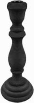 Kandelaars en kaarsenhouders  - zwart geblakerde kleur   - houten kandelaar - sunburn  -  H30cm