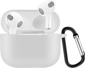 Apple AirPods 3 Hoesje - Mobigear - Classic Serie - Siliconen Hoesje - Wit - Hoesje Geschikt Voor Apple AirPods 3
