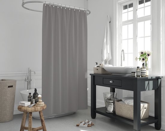 store de douche relaxdays carré - rideau de douche avec système de rouleau  - design