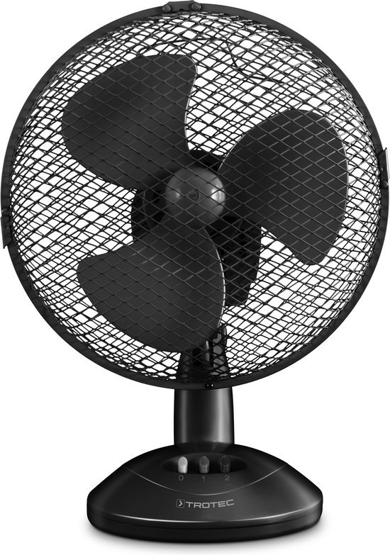Tafelventilator TVE 8 25W 2 snelheden 90° oscillatie kantelbaar metalen rooster stil en compact