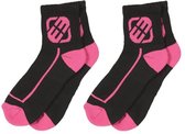 FREEGUN Set van 2 Low Cut Sokken Zwart met Fuchsia Roze Logo Dames
