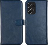 Selencia Echt Lederen Booktype Samsung Galaxy A73 hoesje - Blauw