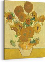 Schilderij op Canvas - 40 x 50 cm - Zonnebloemen - Kunst - Vincent van Gogh - Wanddecoratie - Muurdecoratie - Slaapkamer - Woonkamer