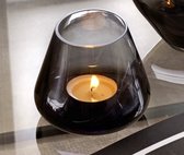 Vase pear Grey - vaasje - vaas - windlicht - waxinelichthouder- Grey - smoke glass