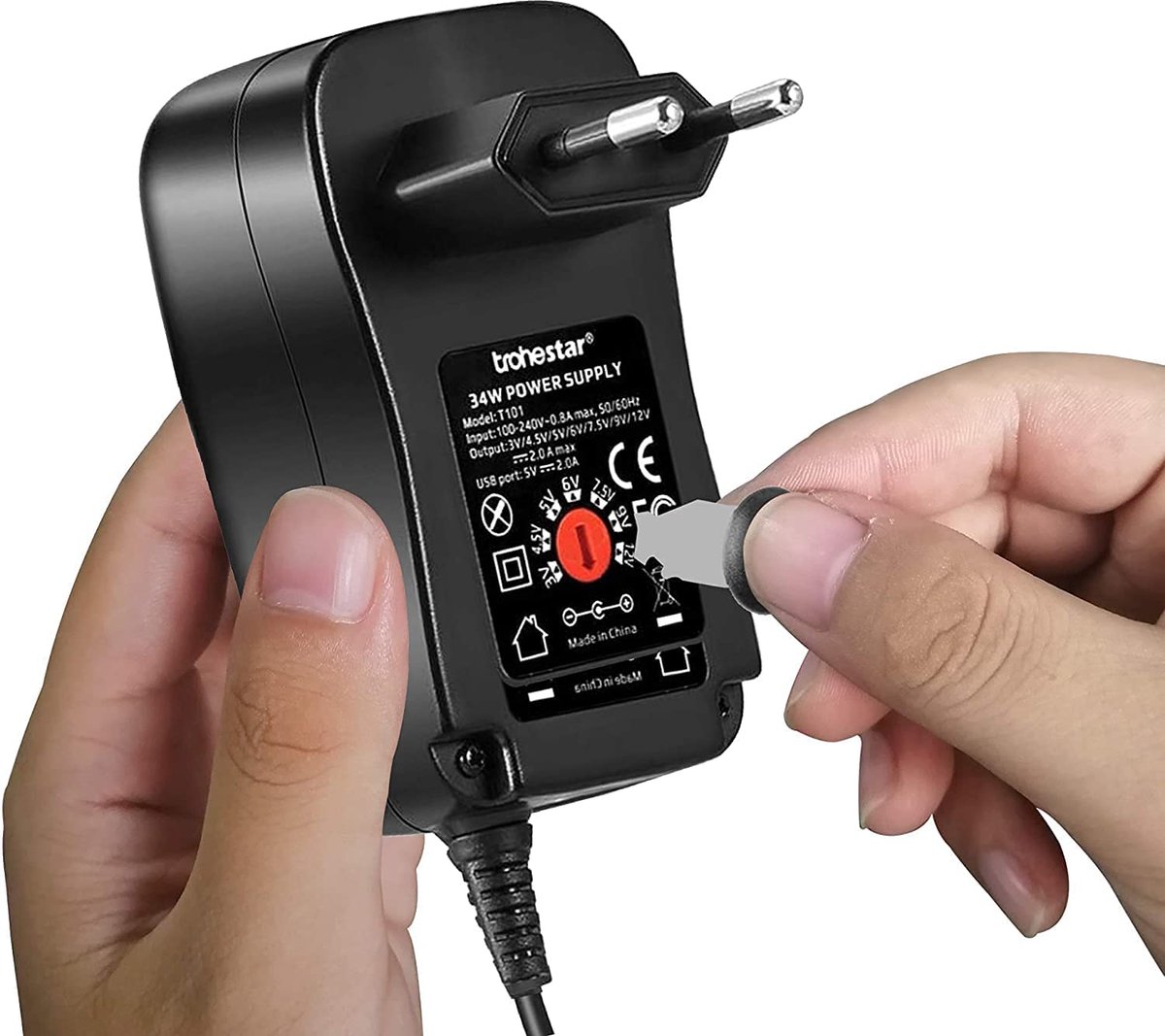 34 W Universele Voeding Adapter Instelbare Stroomvoorziening