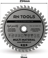 RNtools Cirkelzaagblad - Multi Material - ⌀ 254mm - 40 tanden - Zaagbreedte 2,5 mm - Dikte blad 2,0 mm - geschikt voor cirkelzaag - afkortzaag - invalzaag