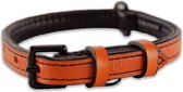 Brute Strength - Luxe leren halsband hond - Oranje - S - (26 - 33 cm) x 1,5cm