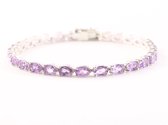 Zilveren tennisarmband met amethist