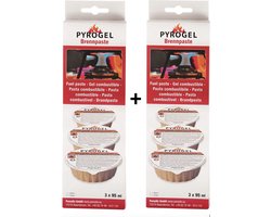 2 sets Pyrogel Brandpasta (2 sets a 3 cups = 6 cups) - Brandgel voor Fondue / Gourmet - Voordeelverpakking Fondue brander