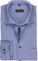 ETERNA modern fit overhemd - structuur heren overhemd - blauw (blauw dessin contrast) - Strijkvrij - Boordmaat: 44
