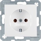 Berker S1 wandcontactdoos - Zonder randaarde - Inbouw - Wit
