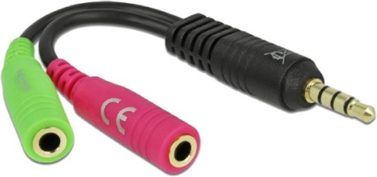 DeLOCK 3.5mm/2 x 3.5mm audio kabel 0,12 m Multi kleuren 4-polig OMTP - Delock