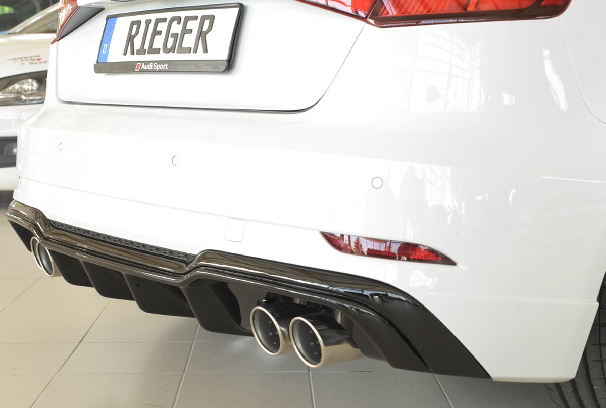 RIEGER - PERFORMANCE DIFFUSER - AUDI A3 SLINE 8V FACELIFT (S3 TIPS LOOK) - GLOSS BLACK