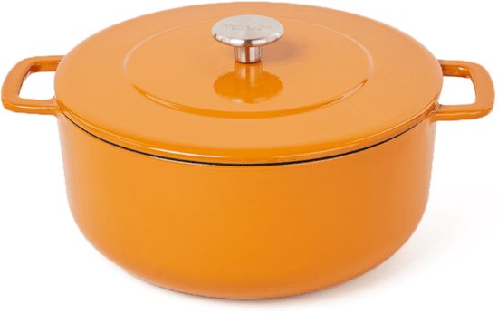 Combekk Sous Chef gietijzeren braadpan - 24cm - oranje | bol.com