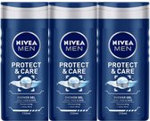NIVEA MEN Douchegel - Protect & Care - Voordeelverpakking 3 x 250 ml