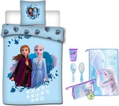 Disney Frozen Dekbedovertrek - Eenpersoons - 140 x 200 cm - Katoen-Flanel , incl. gevulde toilettas Frozen.