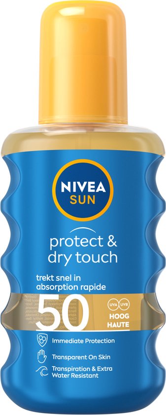 Nivea - uv-zonnebrandspray - sun protect & dry touch spf50 - maat 200ml