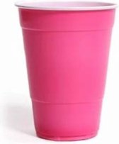 Orange cups plastic 25 stuks (473ml)