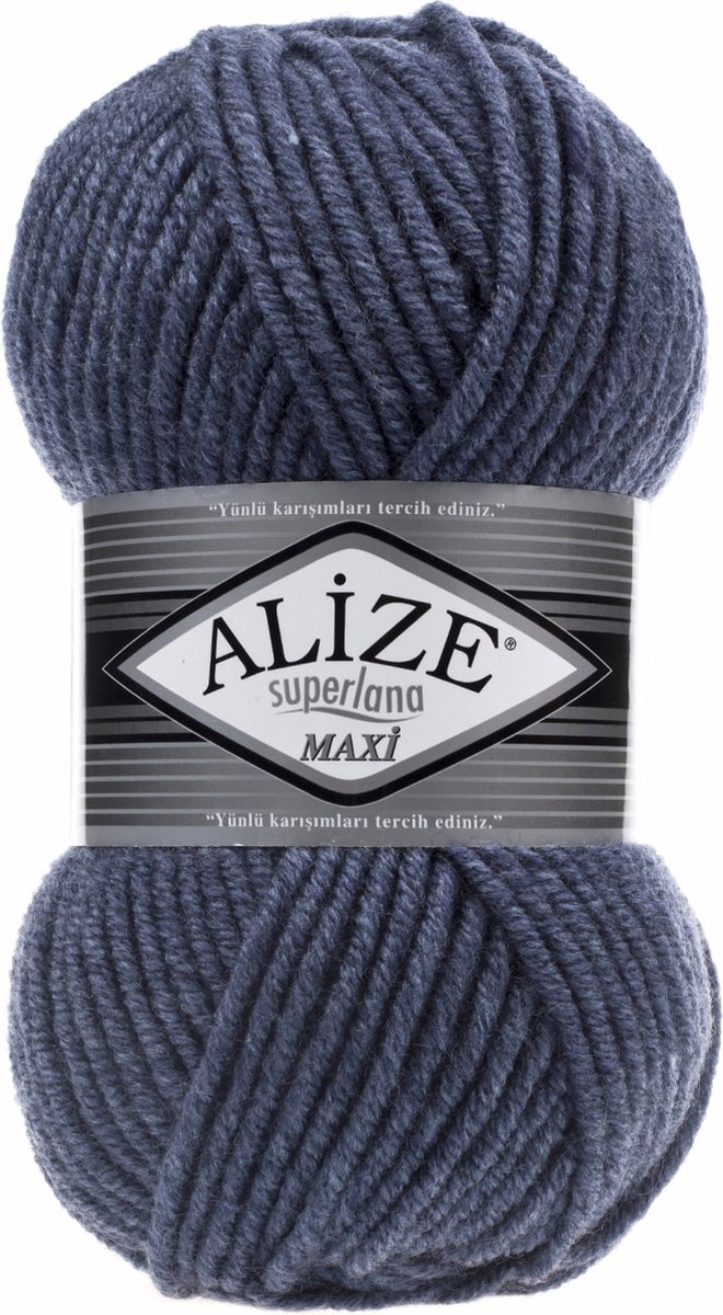 Alize Superlana Maxi 203 Denim Melange Pakket 5 Bollen 500 Gram