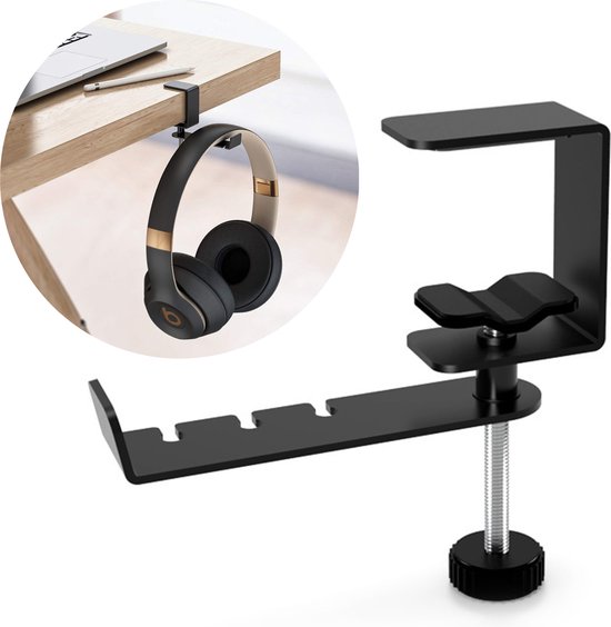 Luik En cafetaria Koptelefoon houder - Gaming headset hanger - Headset stand - Haak - Bureau  klem -... | bol.com
