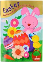 Pasen kleur en activiteiten kleurboek met stickers - Roze / Multicolor - Papier / Karton - 21 x 29,5 cm - Pasen - Paashaas - Easter - Lente - Doe boek - Knutselen - Creatief - Cade