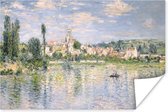 Poster Vetheuil in summer - schilderij van Claude Monet - 90x60 cm