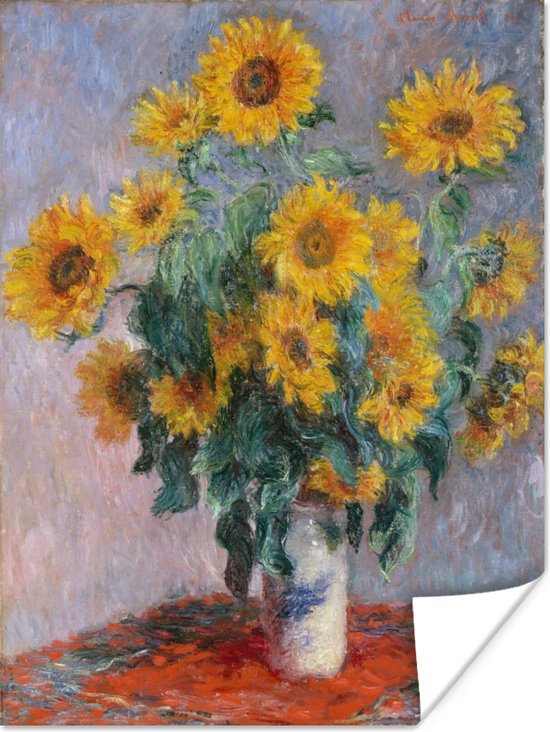 Poster Boeket van zonnebloemen - Schilderij van Claude Monet - 30x40 cm