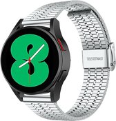 Strap-it Samsung Galaxy Watch 4 - 44mm roestvrij stalen band - zilver
