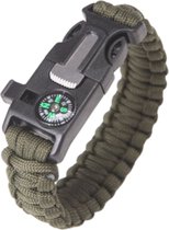 Kompas armband - Polskompas - Overlevingsarmband - Kompas - Militair groen