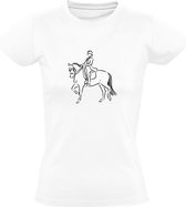 Paardrijden | Dames T-shirt | Wit | Horse Riding | Dierendag | Manege | Pony | Trekking
