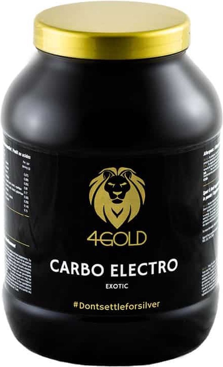 4Gold Carbo Elektro Isotone Drink Poeder, Sporthydratatiedrank Bevordert Sportprestaties, Sport supplement, Exotisch, 1kg