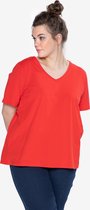 EVIVA - T-shirt korte mouw met v-hals - rood