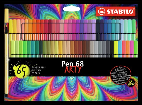 STABILO Pen 68 - Premium Viltstift - ARTY Etui Met 65 Kleuren