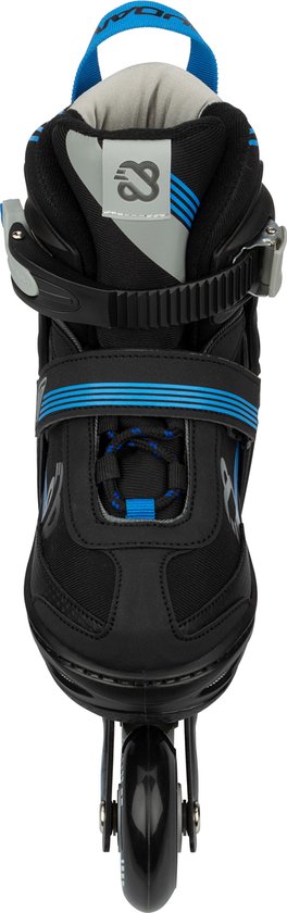 Nijdam Rollers Combo - Blue Blaze - Réglable - Clubs Norvégiens - Zwart - Blauw - Taille 29 - 32