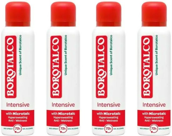 Borotalco Deodorant Spray Intensive - Voordeelverpakking 4 Stuks - Borotalco