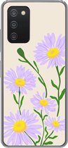Telefoonhoesje Geschikt voor Samsung Galaxy A53 5G hoesje - Bloem - Paars - Minimalisme - Siliconen Telefoonhoesje Telefoonhoesje - Verjaardag cadeau tiener