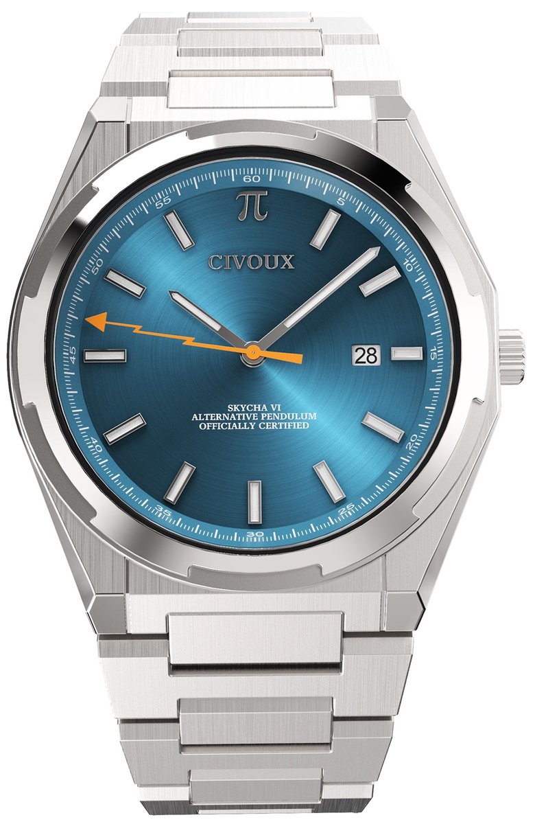 CIVOUX Skycha VI Blauw - Horloges voor mannen - Horloge heren - Ø40 mm - 316L Roestvrij Staal - Saffier Glas