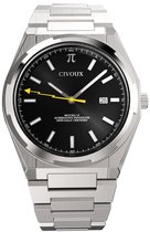 CIVOUX Skycha VI Zwart - Horloges voor mannen - Horloge heren - Ø40 mm - 316L Roestvrij Staal - Saffier Glas