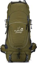 FlipFlop Feelings 70 Liter Backpack - Groen - Verstelbaar van 60L tot 80L - Rits rondom - Opent als koffer - Gratis regenhoes