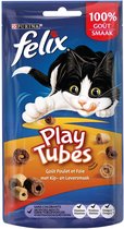 4x Felix - Playtubes  - Kip & Lever - Kattensnack - 50 g