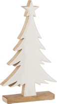 Kerstboom | hout | wit - naturel | 18.5x31.5x (h)5 cm